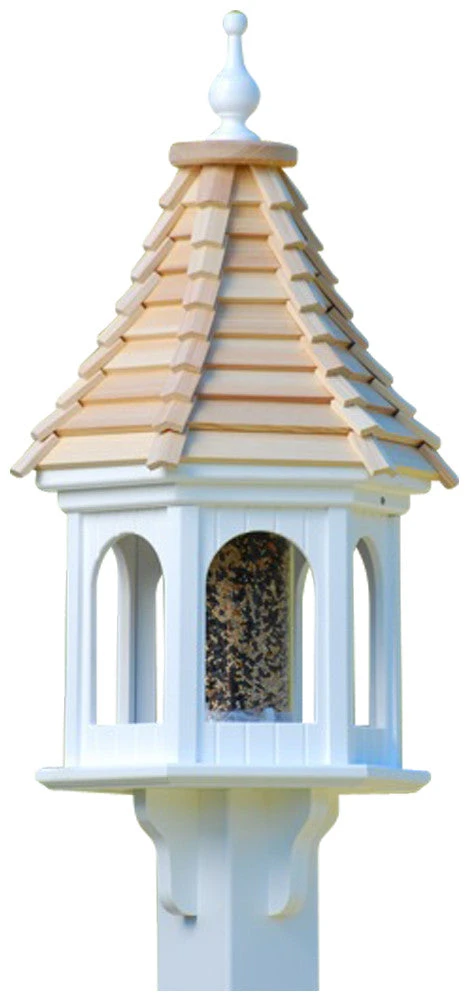 Gazebo Bird Feeder-Vinyl With Cypress Roof 12x28 4 Gazebo Bird Feeder-Vinyl With Cypress Roof 12x28 - Image 2