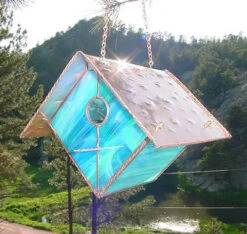 Copper-Stained Glass Birdhouse -Bird Products Store BHGW SKY HS e320ed22 ac50 485f 9caa 32d08d526d32
