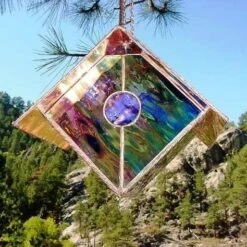 Copper-Stained Glass Birdhouse -Bird Products Store Copper Stained Glass Birdhouse Grape