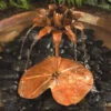 Copper Lotus Bird Bath Fountain Dripper 1 Copper Lotus Bird Bath Fountain Dripper -Bird Products Store Copper lotus birdbath fountain