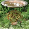 Flamed Bird Bath With Planter -Bird Products Store Copper plate Bird Bath