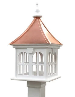 Copper Roof Vinyl/PVC Bird Feeder With Double Window- 29x14 -Bird Products Store Copper Roof Bird Feeder Windows