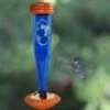 Crystal Etched Hummingbird Feeder- Clear Or Cobalt -Bird Products Store Crystal etched hummingbird feeder