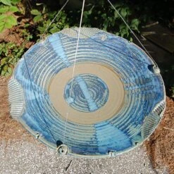Large Stoneware Hanging Bird Bath -Bird Products Store Large Stoneware Hanging Bird Bath Blue