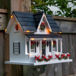 Lighted Holiday Birdhouse 8 Lighted Holiday Birdhouse -Bird Products Store Lighted Holiday Birdhouse with bracket 2