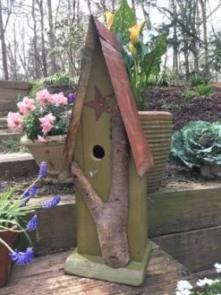 Rustic Log Front Birdhouses- 2 Sizes -Bird Products Store Log Front Birdhouse 8