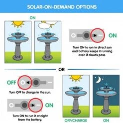 Palermo On-Demand Solar Bird Bath -Bird Products Store On Demand Solar Options