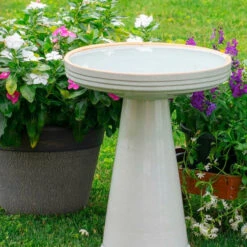 Simple Elegance Pedestal Bird Bath- 4 Colors