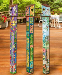 Birdhouse Art Poles 6 Ft. Post -Bird Products Store birdhouse art poles 6 ft