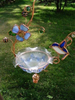 Hanging Dish Feeder/Mini Bath Stained Glass -Bird Products Store bluebird1 693bc267 38c9 467c 9699 bd4037d45e46