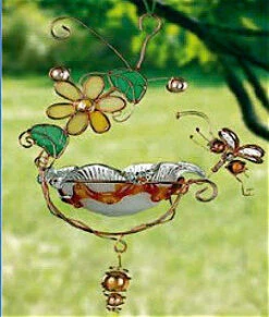 Hanging Dish Feeder/Mini Bath Stained Glass -Bird Products Store bumble bee 3a2700ca 4c66 43ad a908 c60c46ff8dce