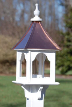 Copper Roof Bird Feeder - Square 28x10 -Bird Products Store copper roof bird feeder vinyl pvc 28x10 square 1