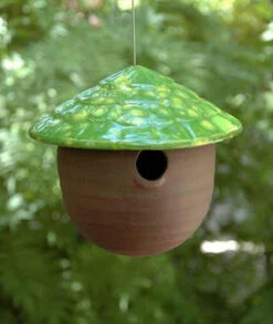 Ceramic Gourd Birdhouse -Bird Products Store jj lemon lime
