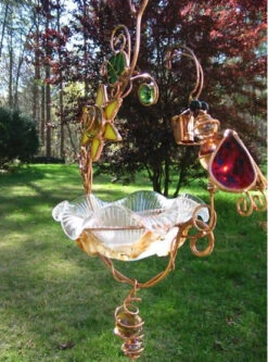Hanging Dish Feeder/Mini Bath Stained Glass -Bird Products Store ladybug1 f3234291 1c65 4414 9a90 caafccd5565f