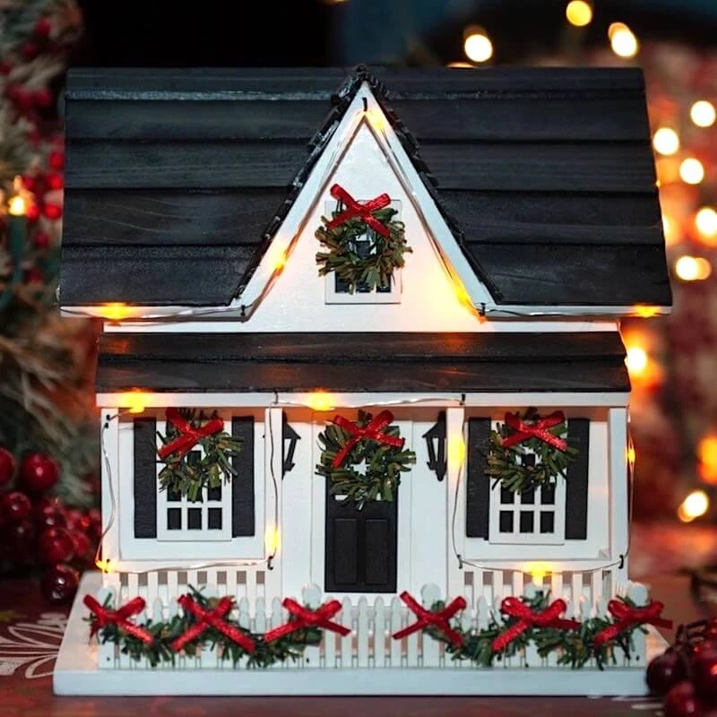 Lighted Holiday Birdhouse 3 Lighted Holiday Birdhouse