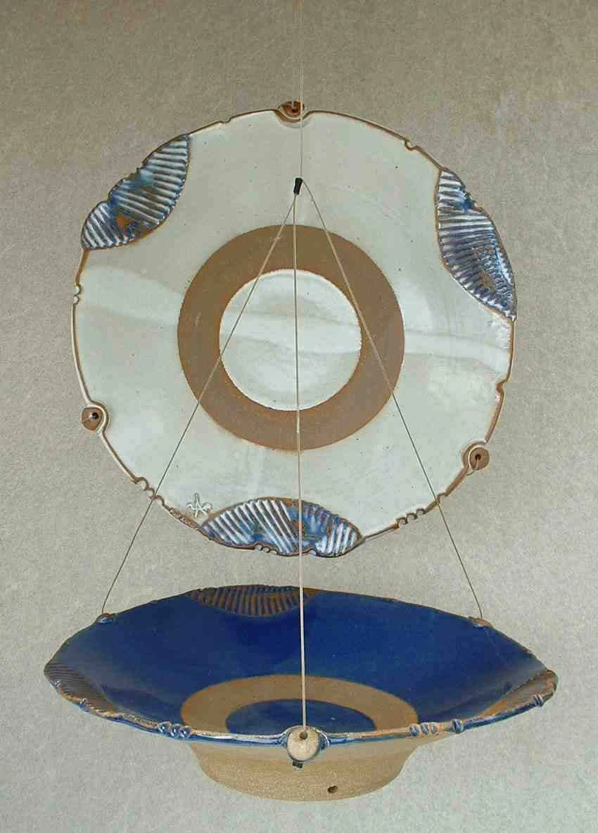 Pottery Hanging Bird Bath 12" 4 Pottery Hanging Bird Bath 12" - Image 2