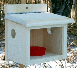 Post Mount Wooden Bluebird Feeder 3 Post Mount Wooden Bluebird Feeder