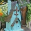 Barn Wood Birdhouse- Fleur-de-Lis -Bird Products Store teal fleur birdhouse new