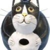 Black And White Fat Cat Wooden Birdhouse 1 Black And White Fat Cat Wooden Birdhouse -Bird Products Store w fatcat house