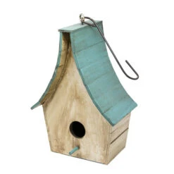 Boho Chalet Hanging Birdhouse- 4 Colors -Bird Products Store wooden boho hanging birdhouse
